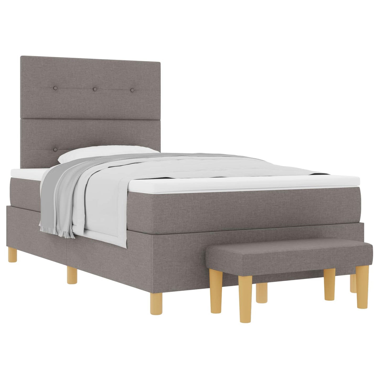vidaXL Κρεβάτι με ελατήρια με κεφαλάρι Taupe 120 x 200 cm ύφασμα