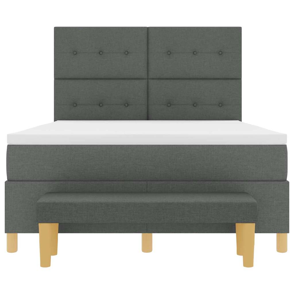 vidaXL Κρεβάτι με ελατήρια με στρώμα Σκούρο γκρι 140 x 190 cm ύφασμα