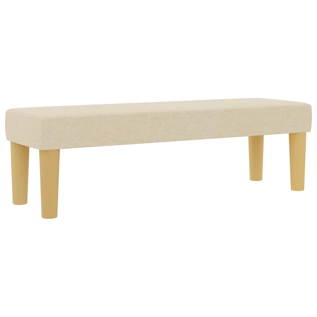 vidaXL Κρεβάτι με ελατήρια με κεφαλάρι Κρεμ 140 x 190 cm ύφασμα