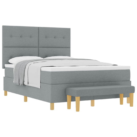 vidaXL Κρεβάτι με ελατήρια Ανοιχτό γκρι 200 x 140 cm ύφασμα