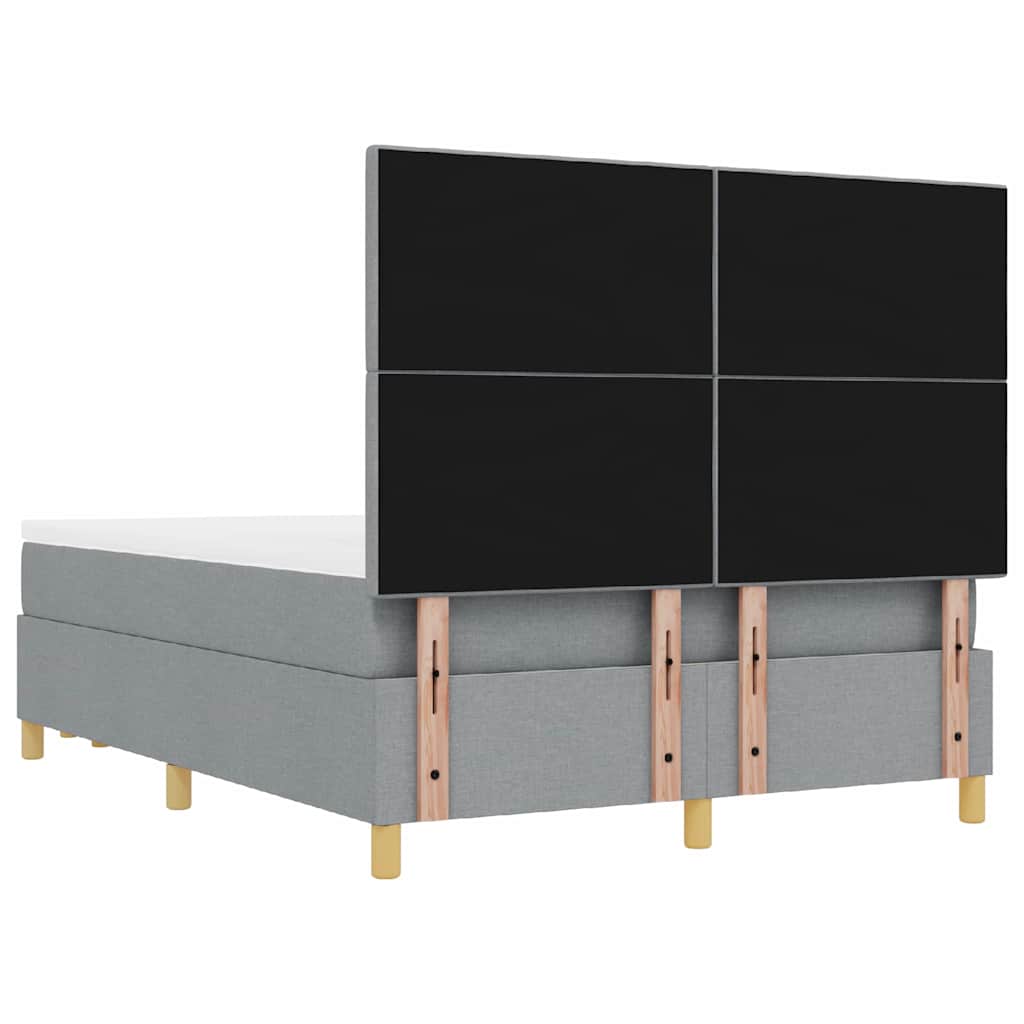 vidaXL Κρεβάτι με ελατήρια Ανοιχτό γκρι 200 x 140 cm ύφασμα