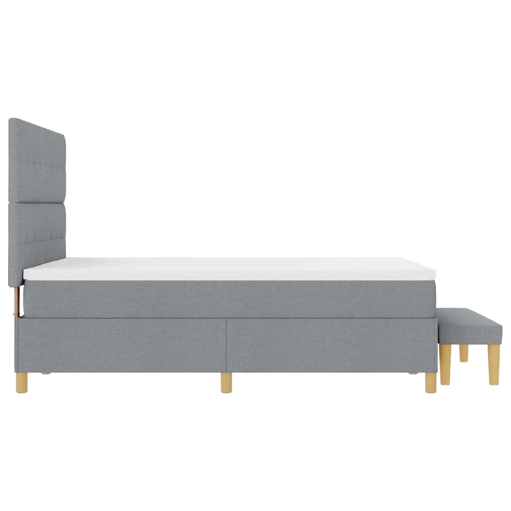 vidaXL Κρεβάτι με ελατήρια Ανοιχτό γκρι 200 x 140 cm ύφασμα