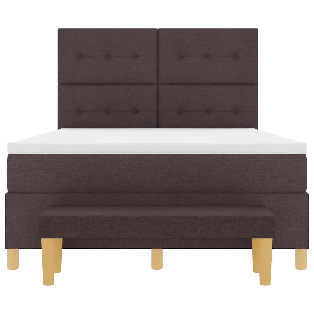 vidaXL Κρεβάτι με ελατήρια Σκούρο καφέ Σκούρο καφέ 140 x 200 cm ύφασμα