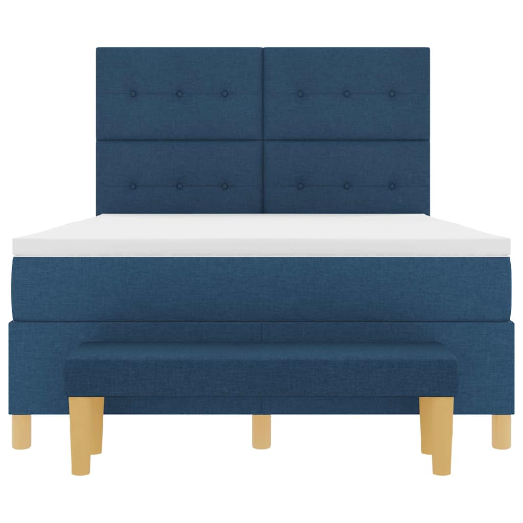 vidaXL Κρεβάτι με ελατήρια με κεφαλάρι Μπλε 200 x 140 cm ύφασμα