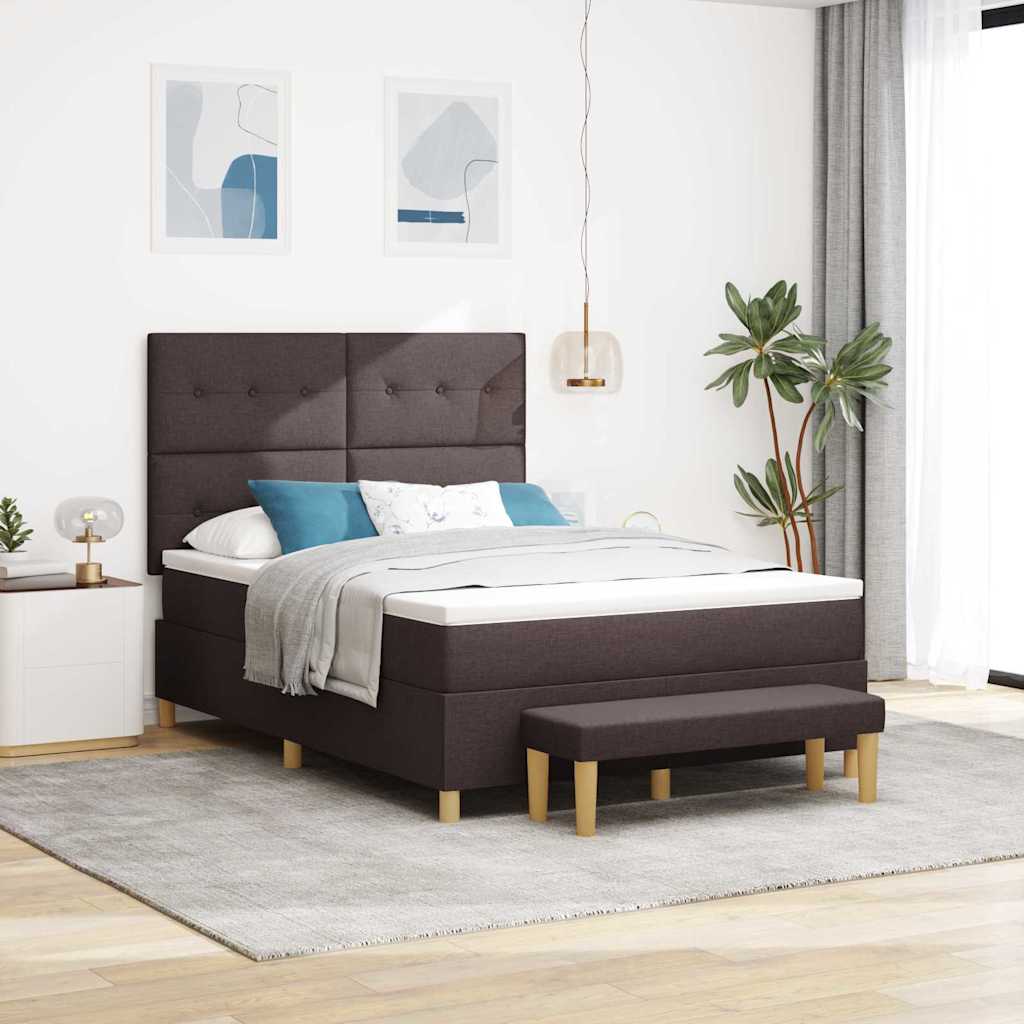 vidaXL Κρεβάτι με ελατήρια Σκούρο Καφέ 200 x 160 εκατοστά ύφασμα
