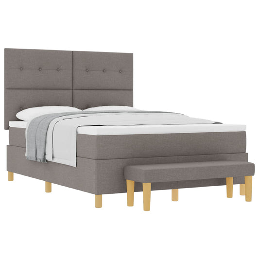 vidaXL Κρεβάτι με ελατήρια με κεφαλάρι Taupe 200 x 160 εκατοστά ύφασμα