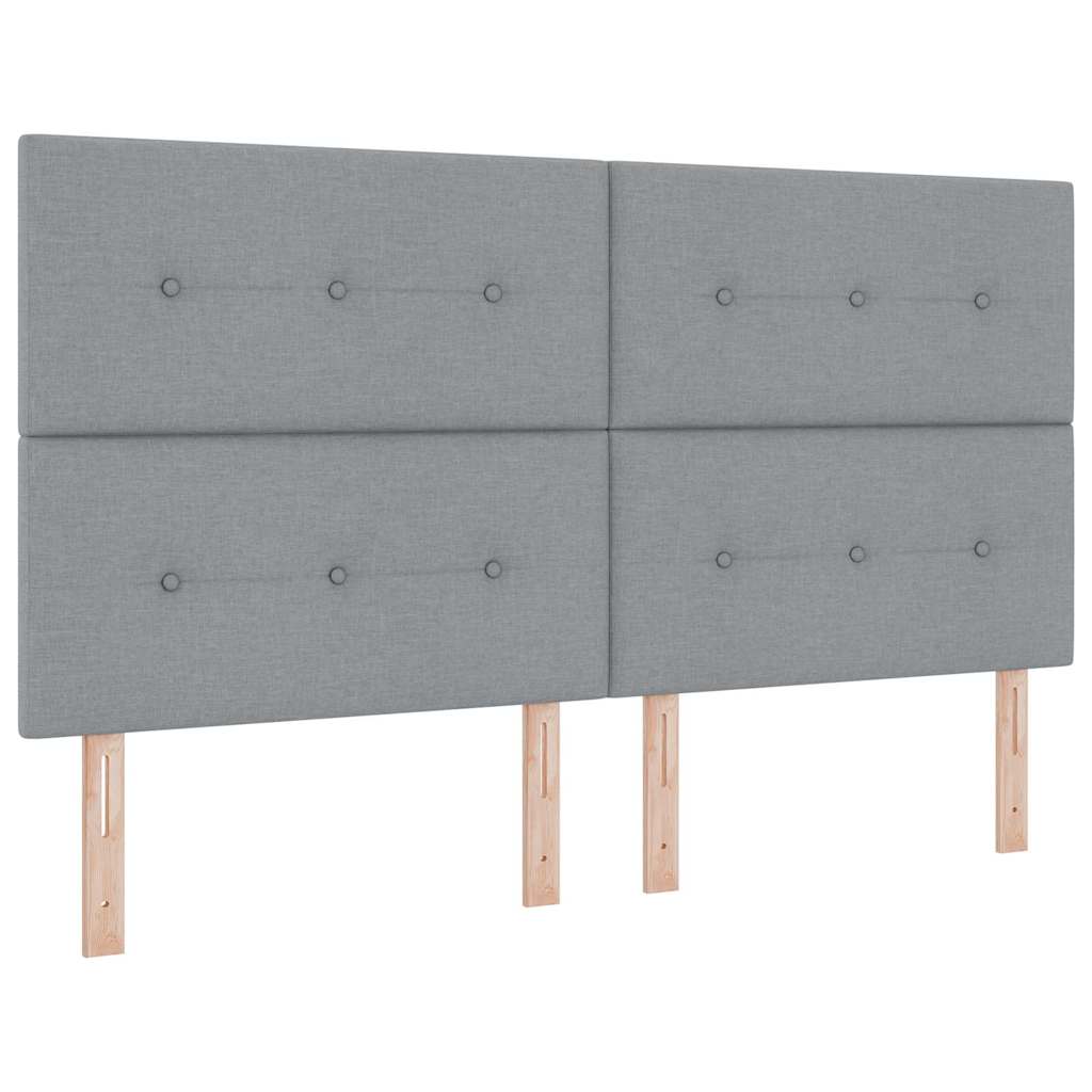 vidaXL Κρεβάτι με ελατήρια Ανοιχτό γκρι 200 x 180 cm ύφασμα