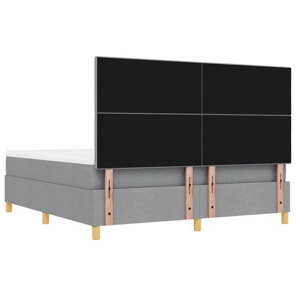 vidaXL Κρεβάτι με ελατήρια Ανοιχτό γκρι 200 x 180 cm ύφασμα