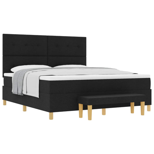 vidaXL Κρεβάτι με ελατήρια με κεφαλάρι Μαύρο 200 x 180 cm ύφασμα