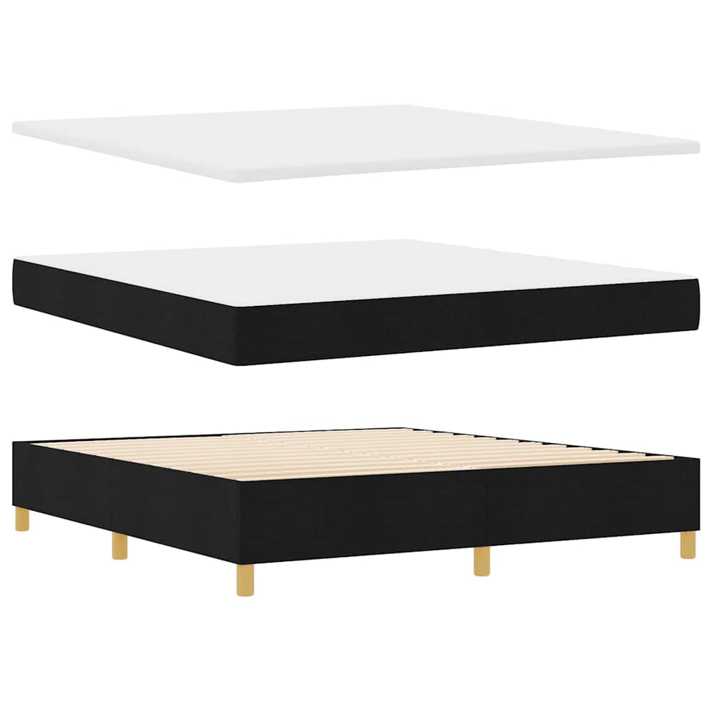 vidaXL Κρεβάτι με ελατήρια με κεφαλάρι Μαύρο 200 x 180 cm ύφασμα