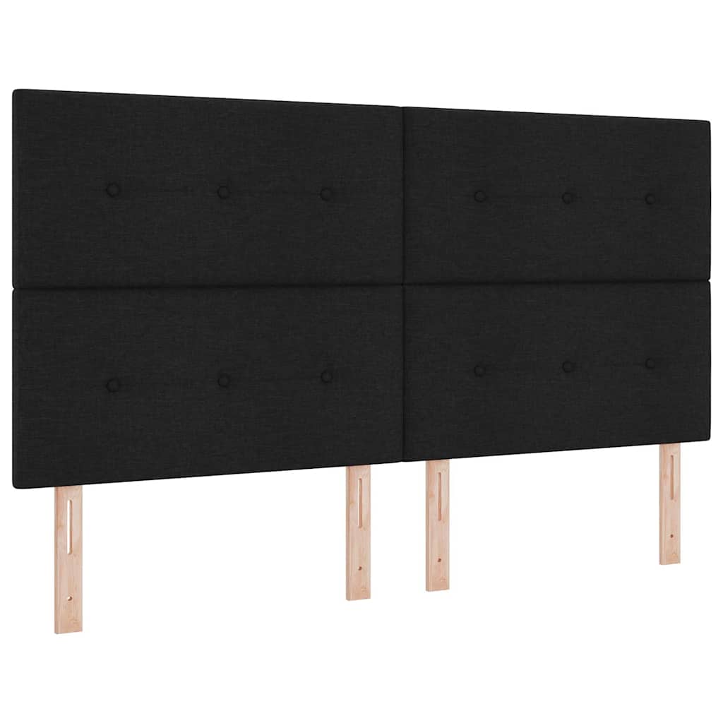 vidaXL Κρεβάτι με ελατήρια με κεφαλάρι Μαύρο 200 x 180 cm ύφασμα