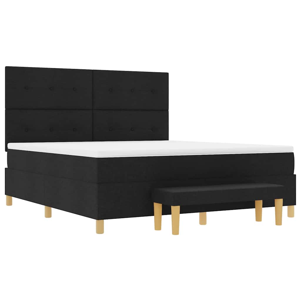 vidaXL Κρεβάτι με ελατήρια με κεφαλάρι Μαύρο 200 x 180 cm ύφασμα