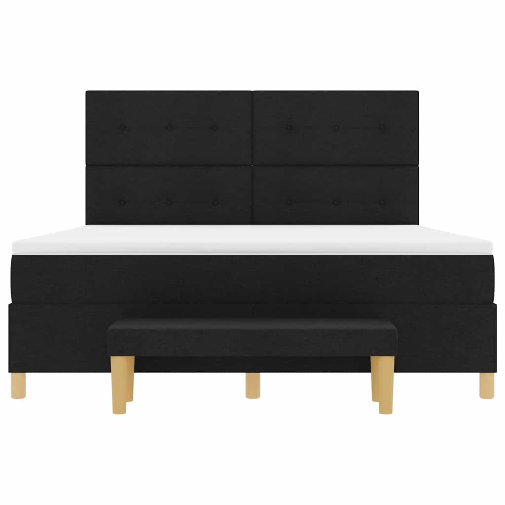 vidaXL Κρεβάτι με ελατήρια με κεφαλάρι Μαύρο 200 x 180 cm ύφασμα