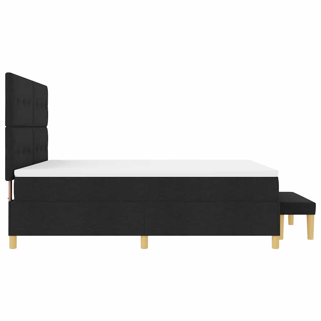 vidaXL Κρεβάτι με ελατήρια με κεφαλάρι Μαύρο 200 x 180 cm ύφασμα
