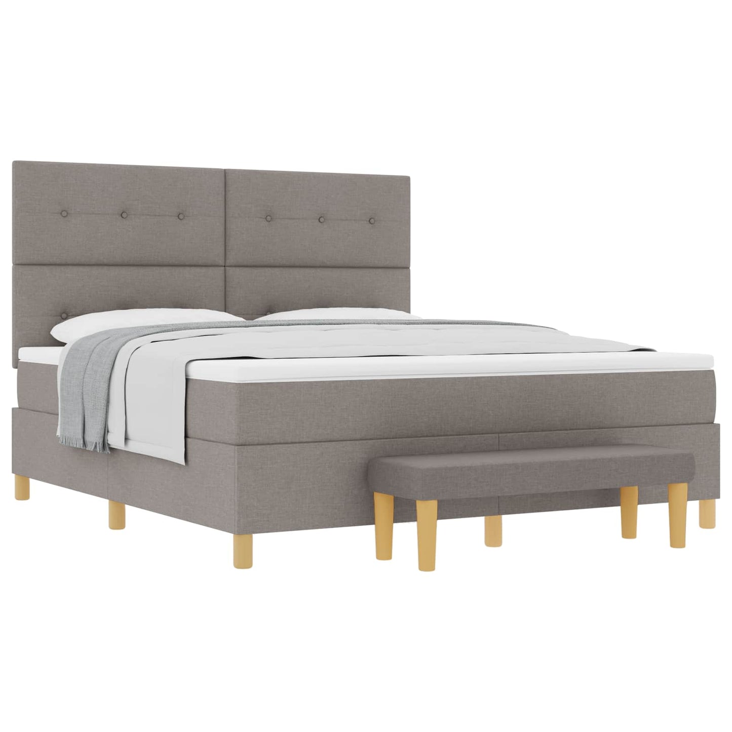 vidaXL Κρεβάτι με ελατήρια με κεφαλάρι Taupe 200 x 180 cm ύφασμα