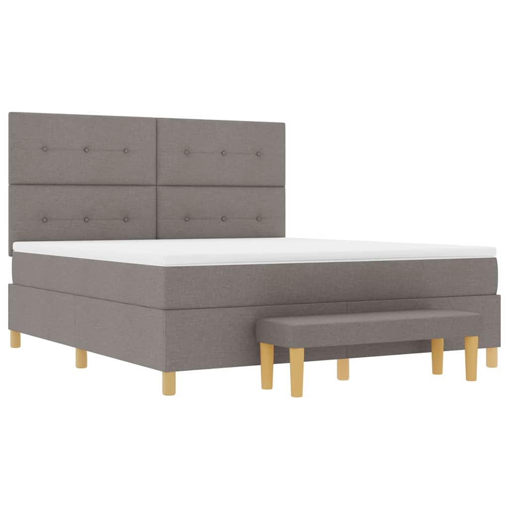 vidaXL Κρεβάτι με ελατήρια με κεφαλάρι Taupe 200 x 180 cm ύφασμα