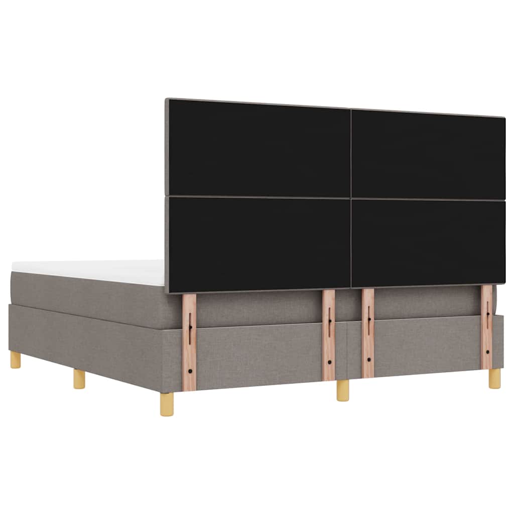vidaXL Κρεβάτι με ελατήρια με κεφαλάρι Taupe 200 x 180 cm ύφασμα