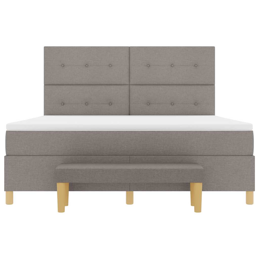 vidaXL Κρεβάτι με ελατήρια με κεφαλάρι Taupe 200 x 180 cm ύφασμα