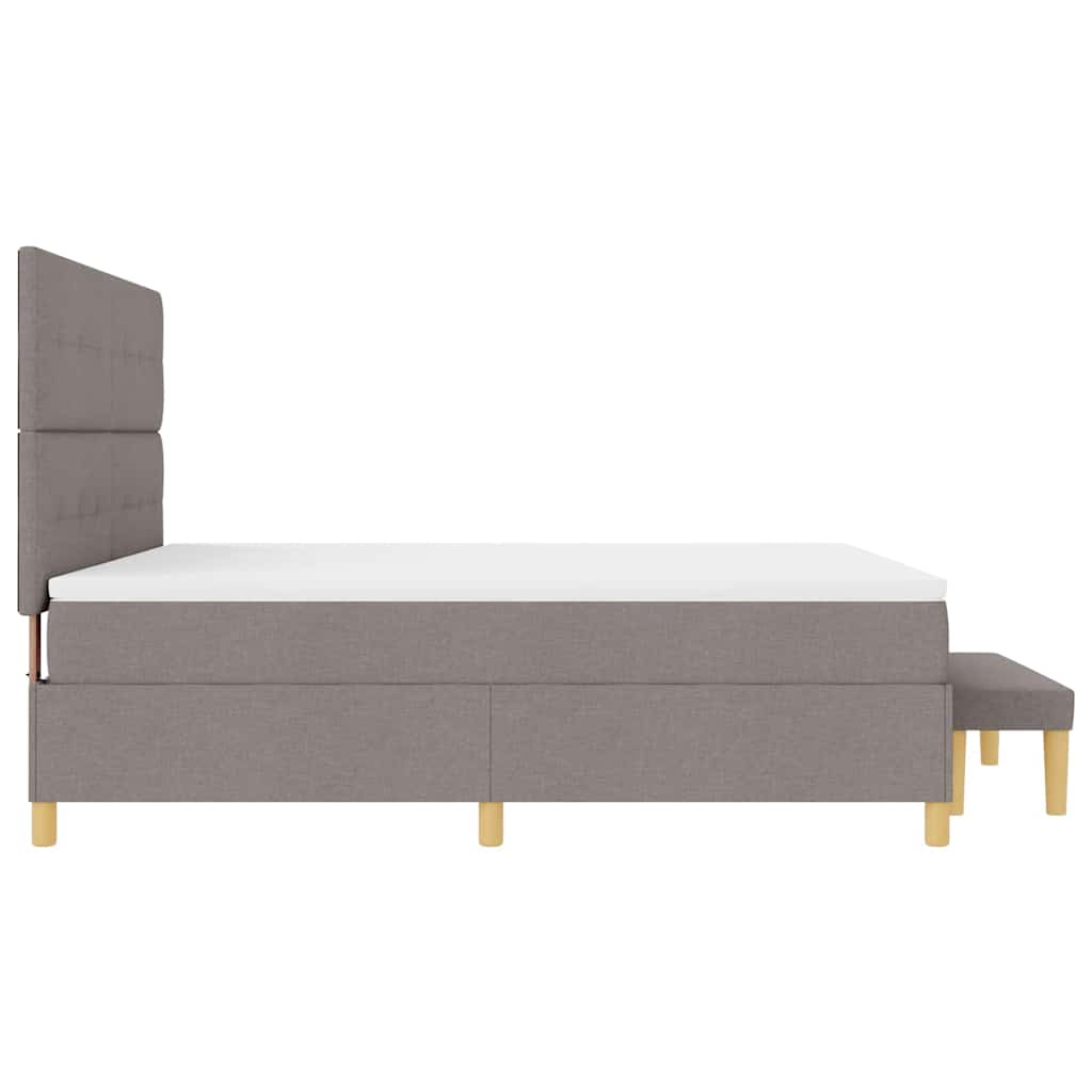 vidaXL Κρεβάτι με ελατήρια με κεφαλάρι Taupe 200 x 180 cm ύφασμα