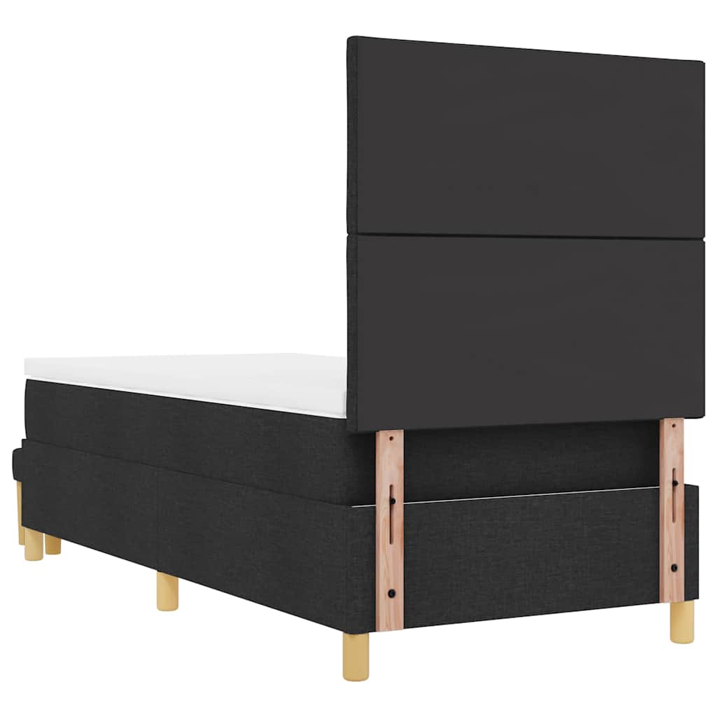 vidaXL Κρεβάτι με ελατήρια με μαξιλάρι Μαύρο 190 x 90 cm ύφασμα