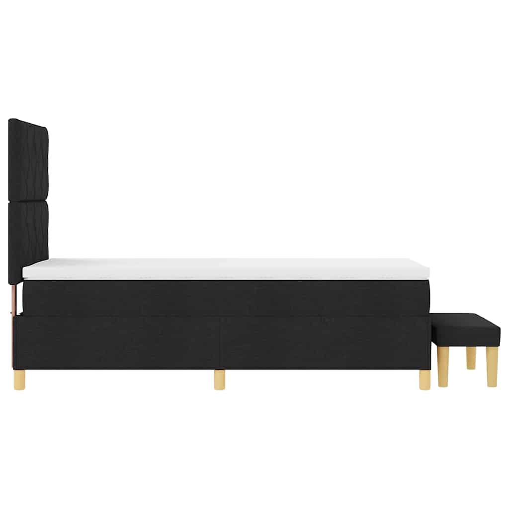 vidaXL Κρεβάτι με ελατήρια με μαξιλάρι Μαύρο 190 x 90 cm ύφασμα