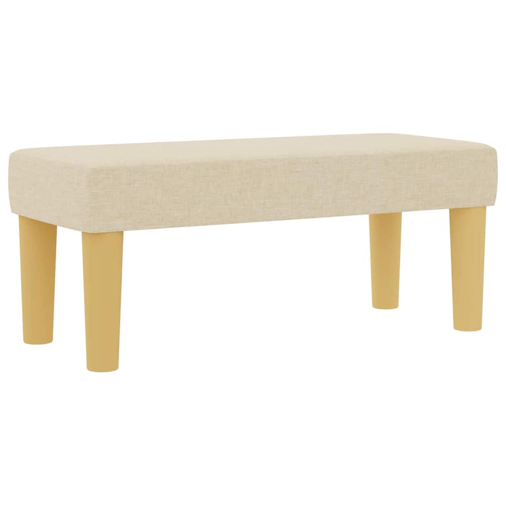 vidaXL Κρεβάτι με ελατήρια με μαξιλάρι Κρεμ 190 x 90 cm ύφασμα