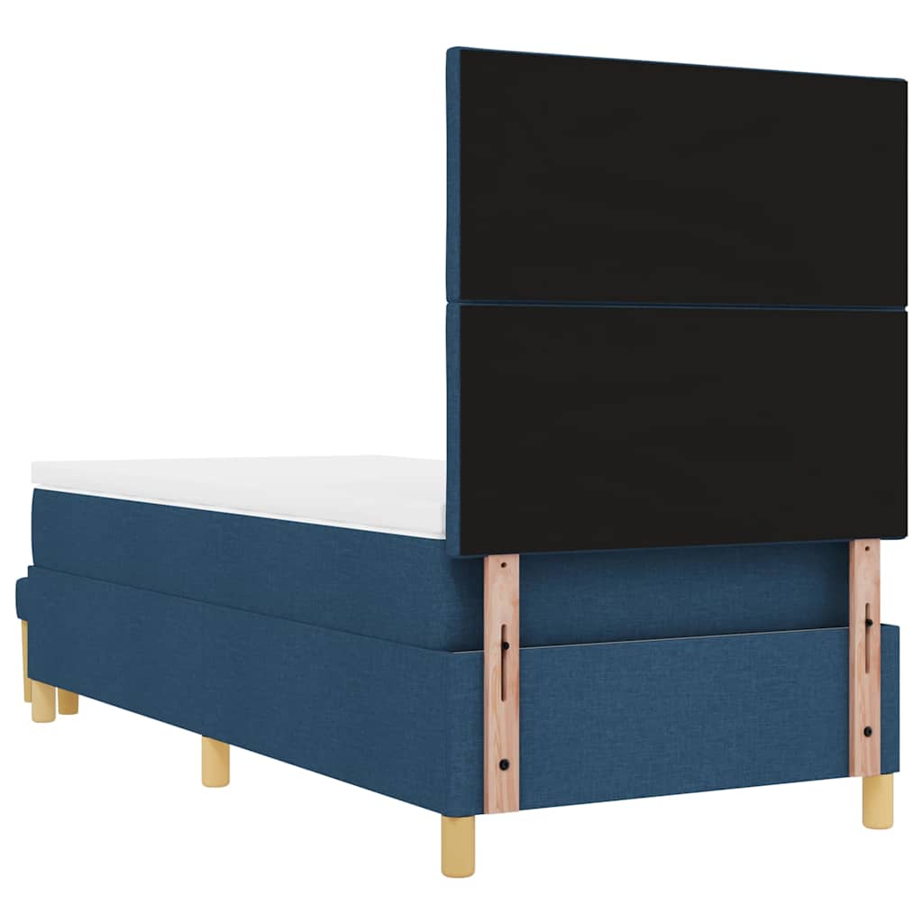 vidaXL Κρεβάτι με ελατήρια με κεφαλάρι Μπλε 190 x 90 cm ύφασμα