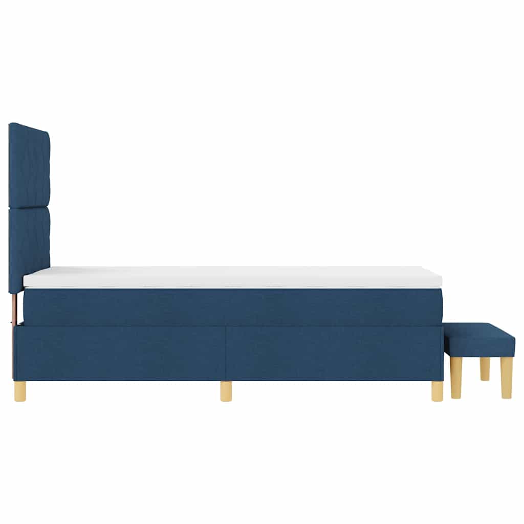 vidaXL Κρεβάτι με ελατήρια με κεφαλάρι Μπλε 190 x 90 cm ύφασμα