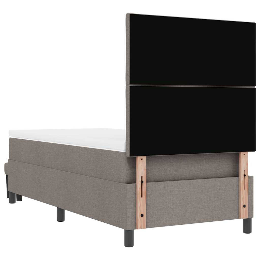 vidaXL Κρεβάτι με ελατήρια με κεφαλάρι Taupe 90 x 200 cm ύφασμα