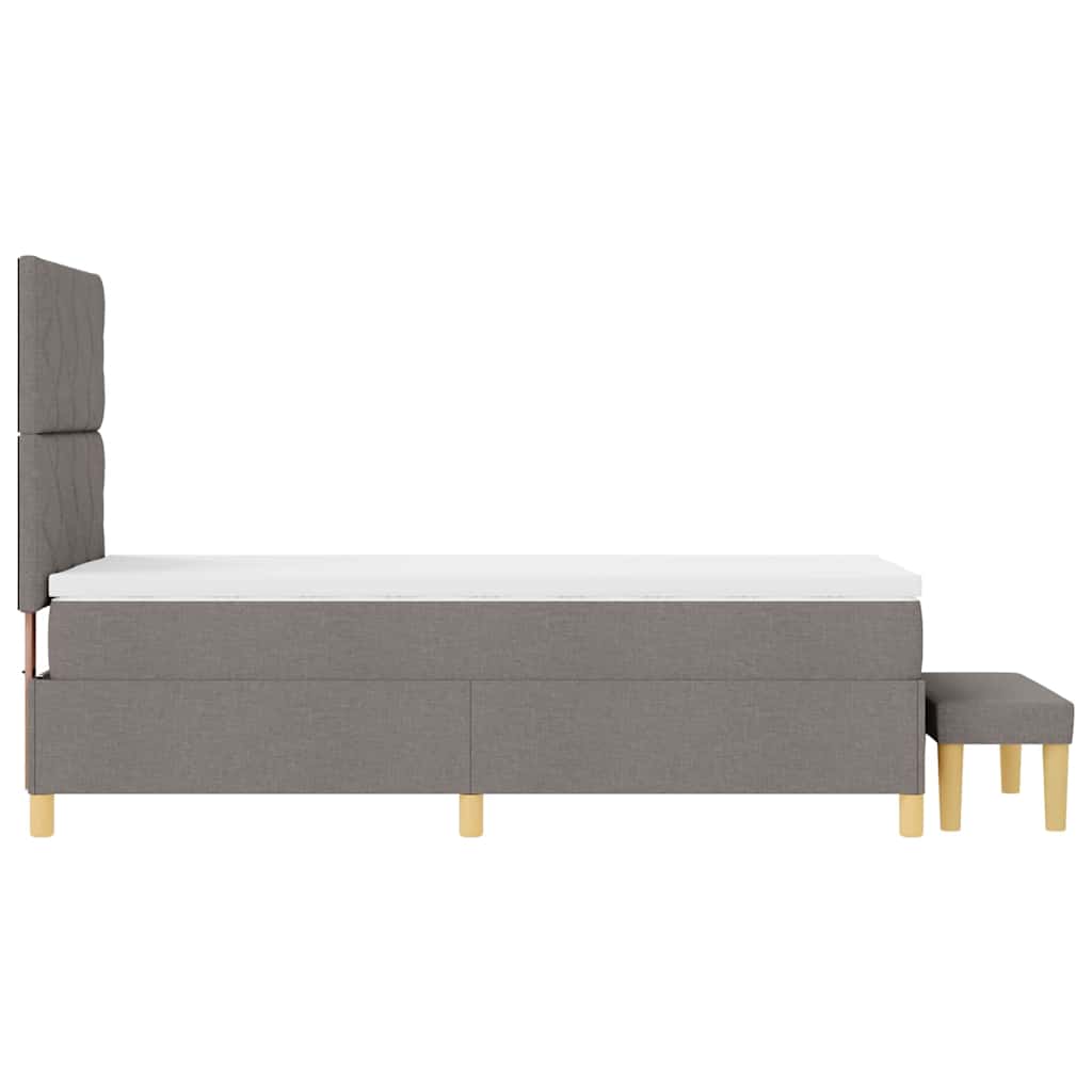 vidaXL Κρεβάτι με ελατήρια με κεφαλάρι Taupe 90 x 200 cm ύφασμα
