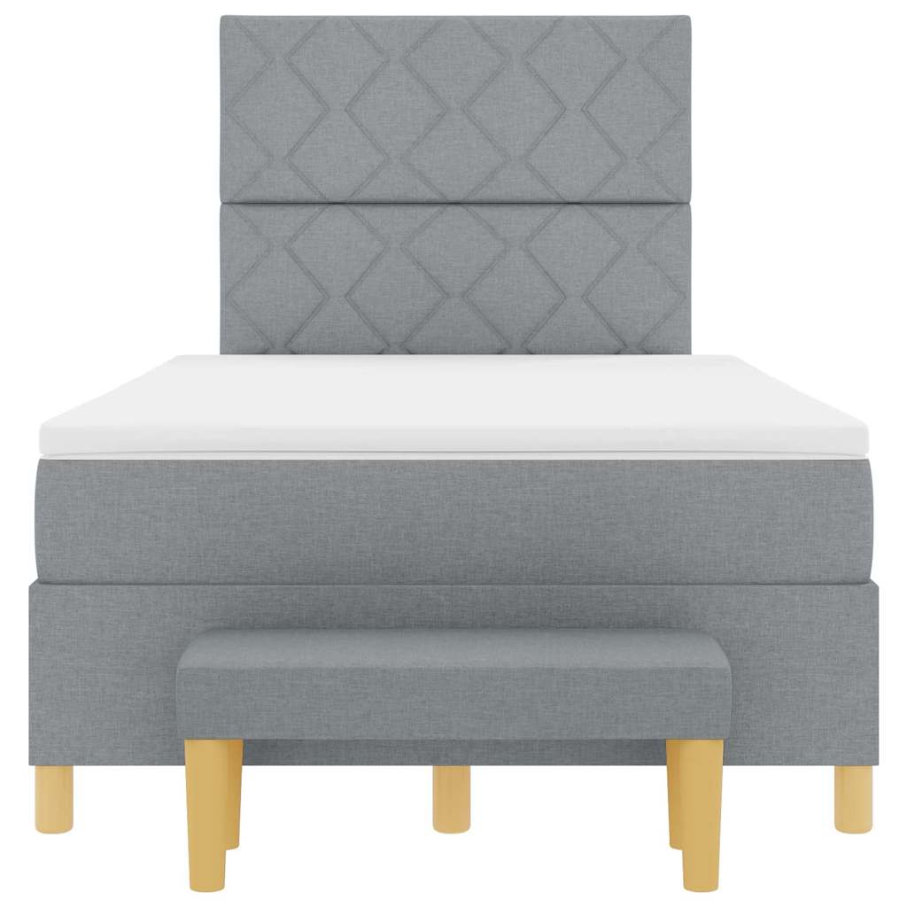 vidaXL Κρεβάτι με ελατήρια με στρώμα Ανοιχτό γκρι 120 x 190 cm ύφασμα