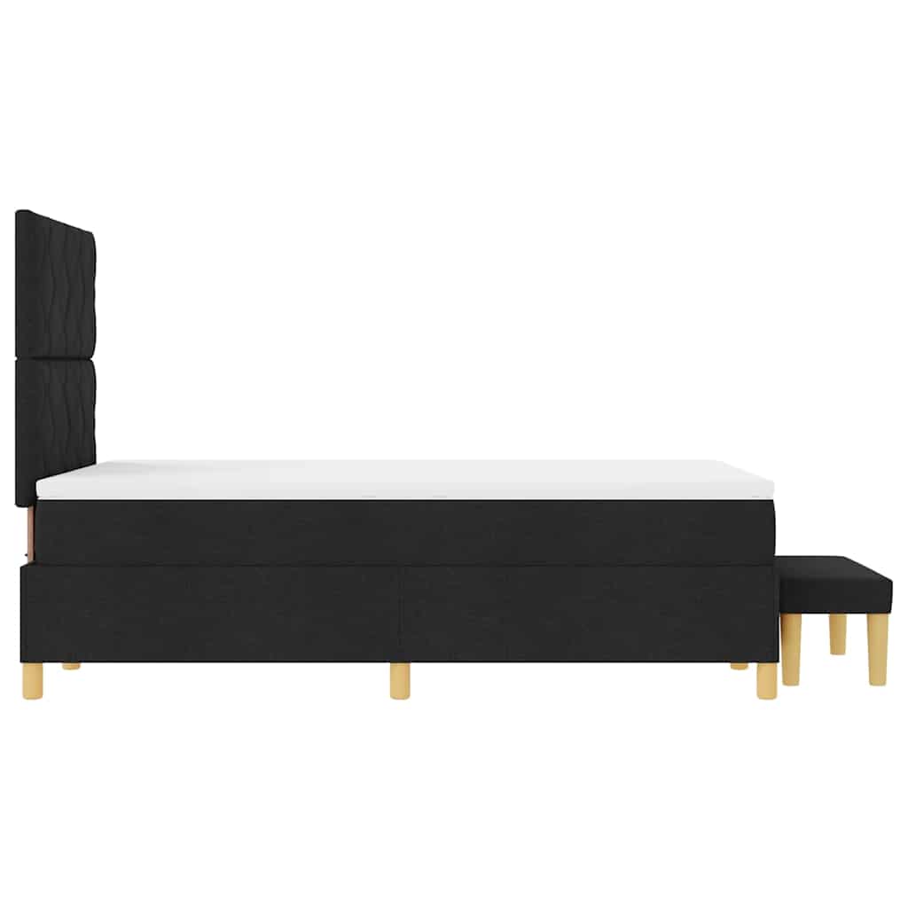 vidaXL Κρεβάτι με ελατήρια με κεφαλάρι Μαύρο 190 x 120 εκατοστά ύφασμα