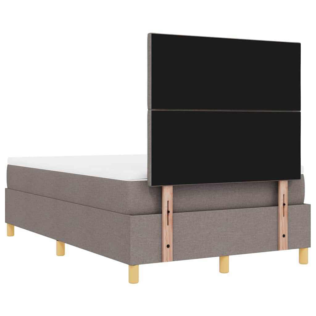 vidaXL Κρεβάτι με ελατήρια με κεφαλάρι Taupe 190 x 120 εκατοστά ύφασμα