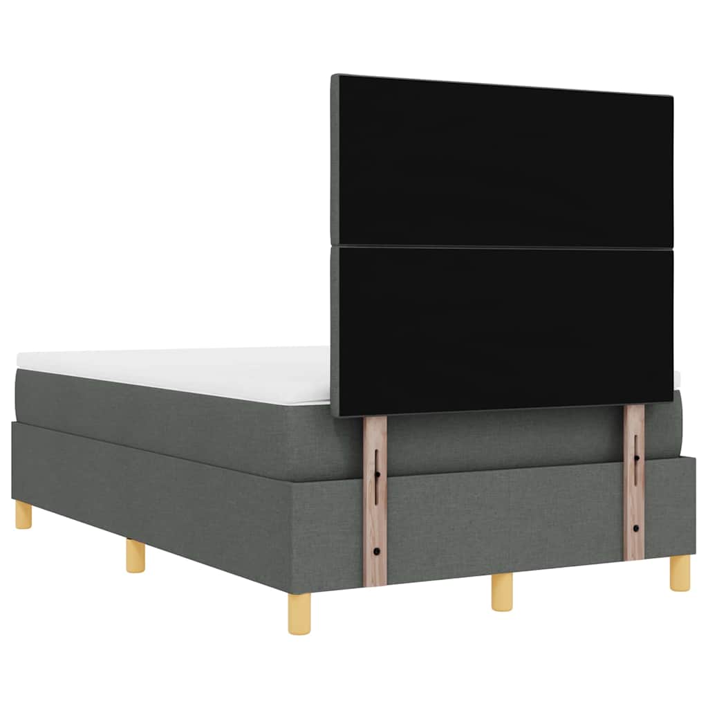 vidaXL Κρεβάτι με ελατήρια Σκούρο γκρι 200 x 120 εκατοστά ύφασμα
