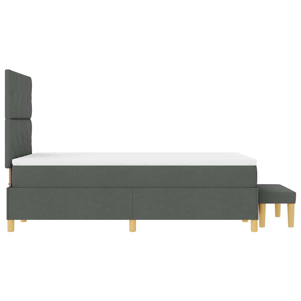 vidaXL Κρεβάτι με ελατήρια Σκούρο γκρι 200 x 120 εκατοστά ύφασμα