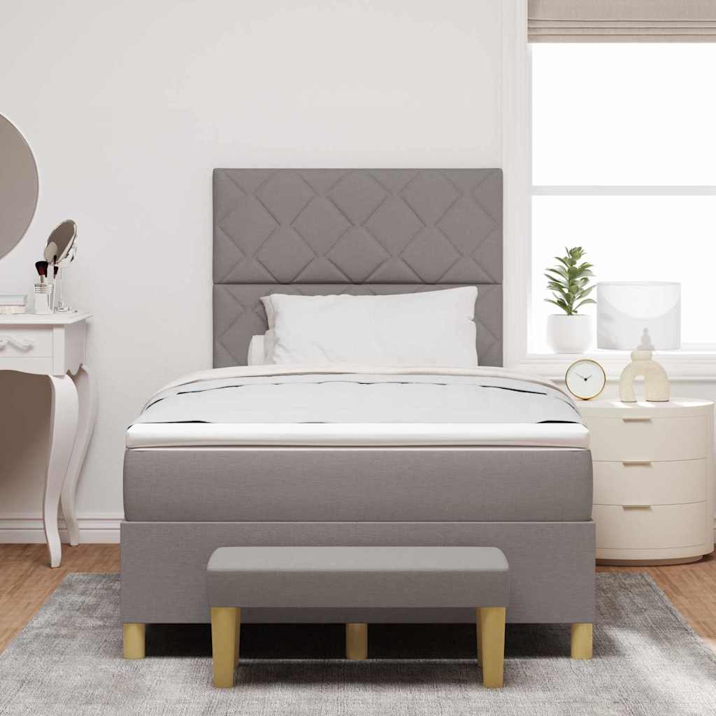 vidaXL Κρεβάτι με ελατήρια με κεφαλάρι Taupe 200 x 120 εκατοστά ύφασμα