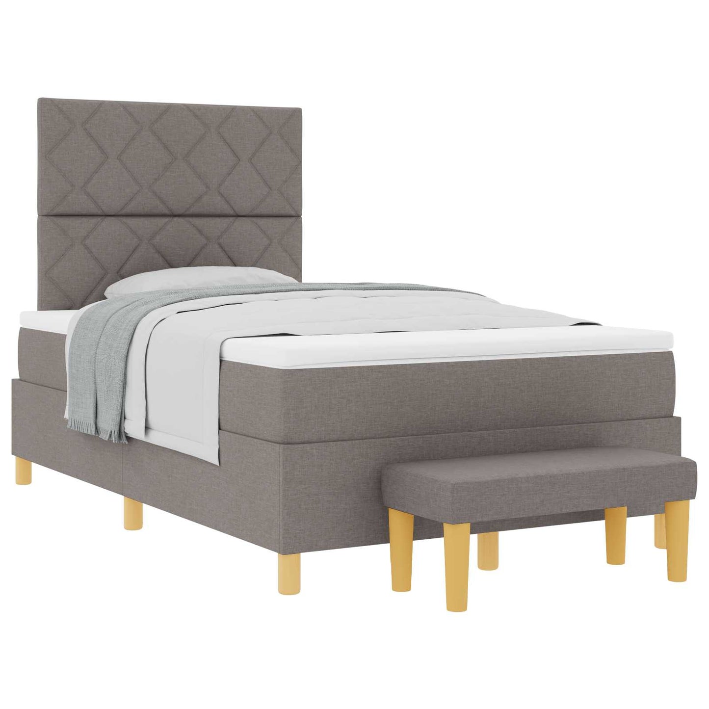vidaXL Κρεβάτι με ελατήρια με κεφαλάρι Taupe 200 x 120 εκατοστά ύφασμα