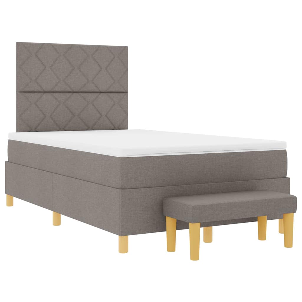vidaXL Κρεβάτι με ελατήρια με κεφαλάρι Taupe 200 x 120 εκατοστά ύφασμα