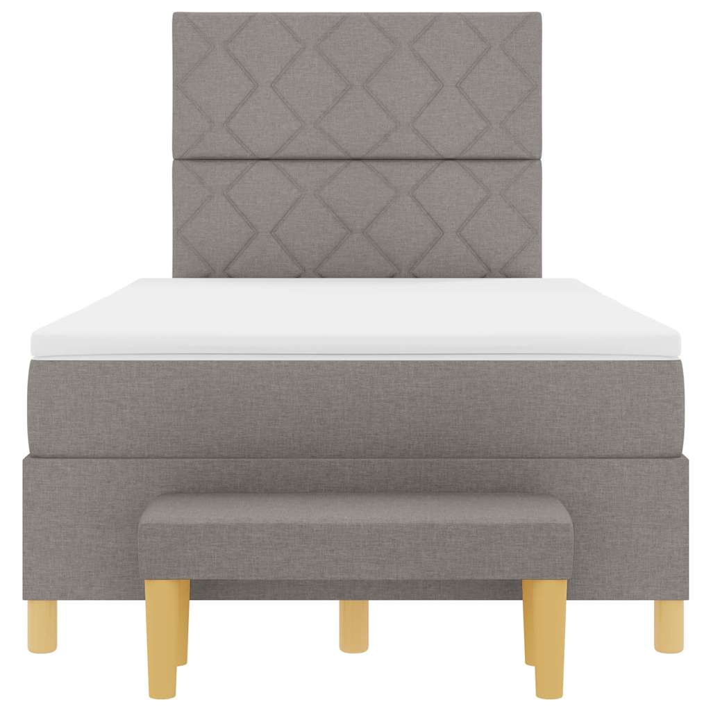 vidaXL Κρεβάτι με ελατήρια με κεφαλάρι Taupe 200 x 120 εκατοστά ύφασμα