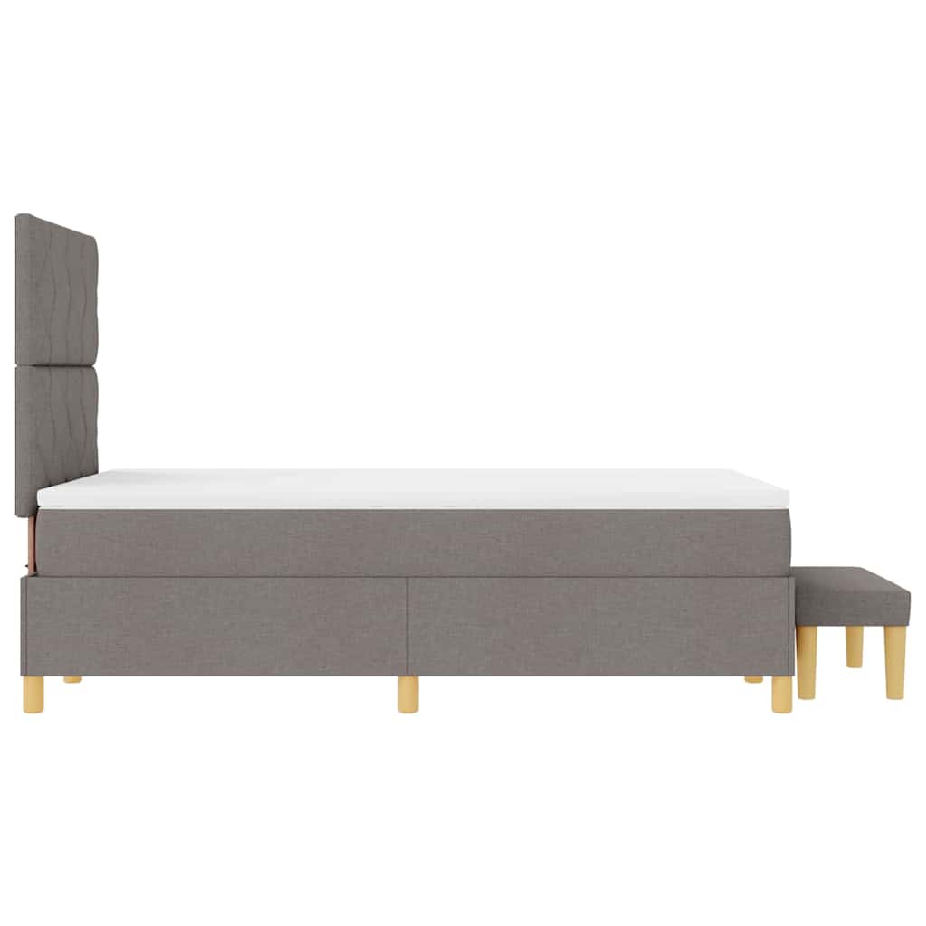vidaXL Κρεβάτι με ελατήρια με κεφαλάρι Taupe 200 x 120 εκατοστά ύφασμα