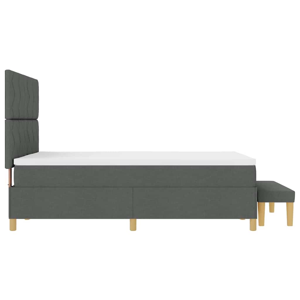 vidaXL Κρεβάτι με ελατήρια Σκούρο Γκρι 190 x 140 εκατοστά ύφασμα