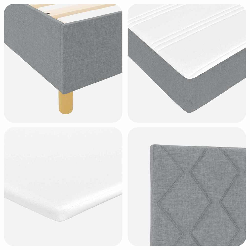 vidaXL Κρεβάτι με ελατήρια Ανοιχτό γκρι 200 x 140 cm ύφασμα