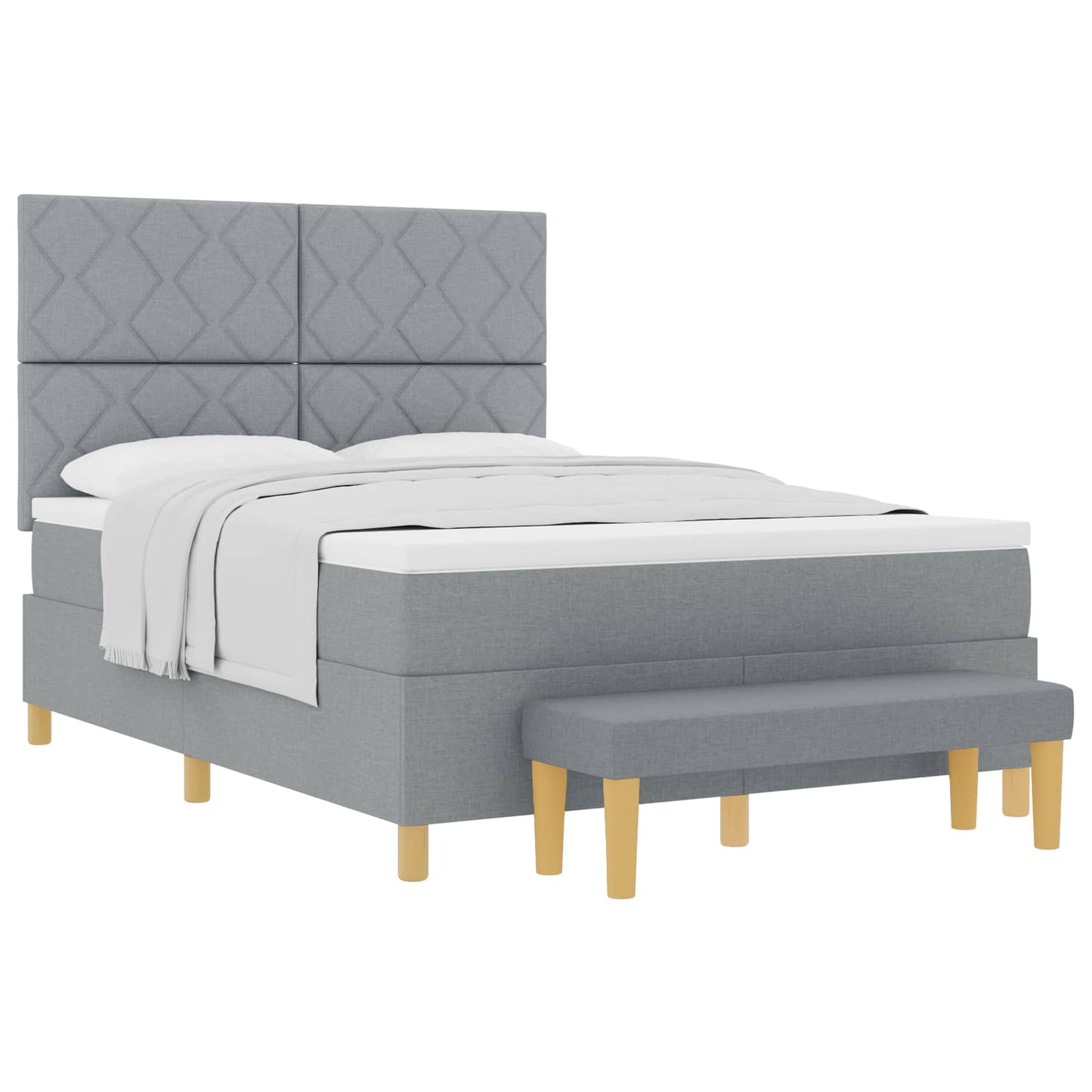vidaXL Κρεβάτι με ελατήρια Ανοιχτό γκρι 200 x 140 cm ύφασμα