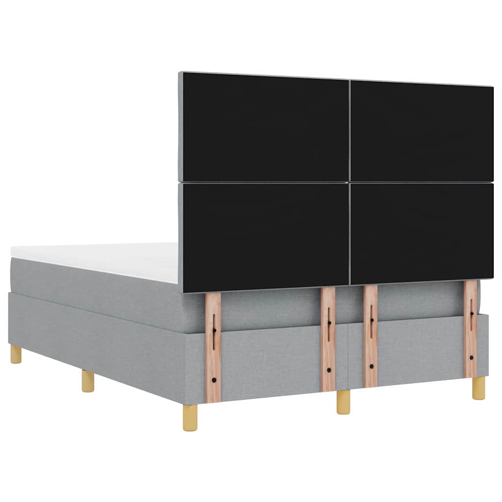 vidaXL Κρεβάτι με ελατήρια Ανοιχτό γκρι 200 x 140 cm ύφασμα