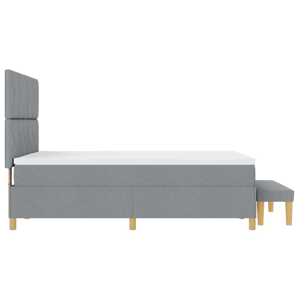 vidaXL Κρεβάτι με ελατήρια Ανοιχτό γκρι 200 x 140 cm ύφασμα