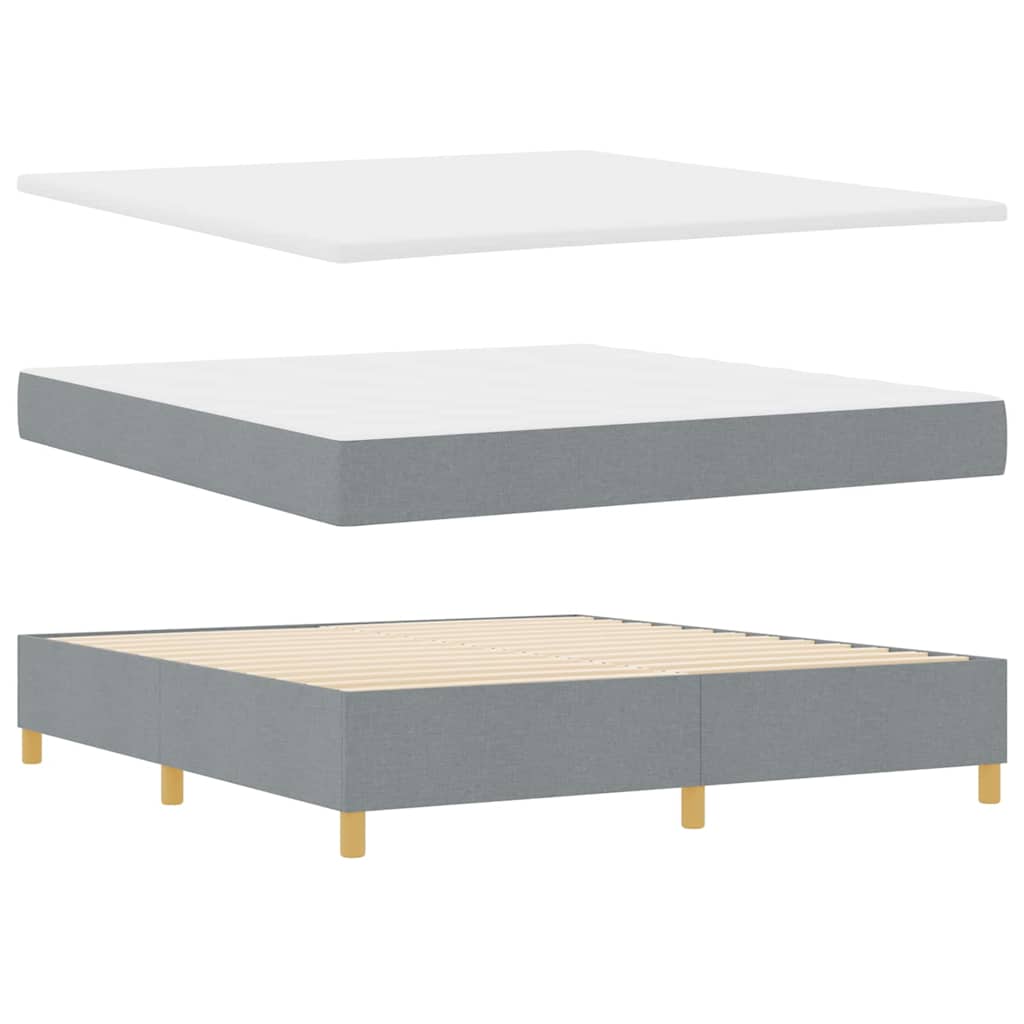 vidaXL Κρεβάτι με ελατήρια Ανοιχτό γκρι 200 x 180 cm ύφασμα