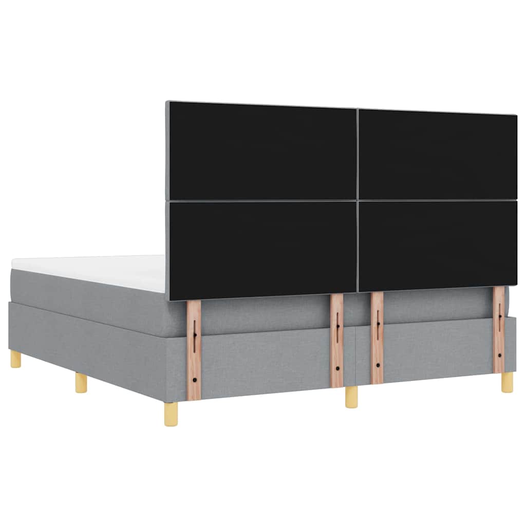 vidaXL Κρεβάτι με ελατήρια Ανοιχτό γκρι 200 x 180 cm ύφασμα