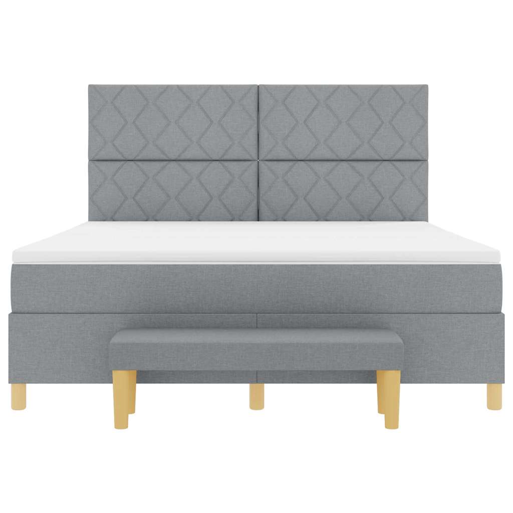 vidaXL Κρεβάτι με ελατήρια Ανοιχτό γκρι 200 x 180 cm ύφασμα