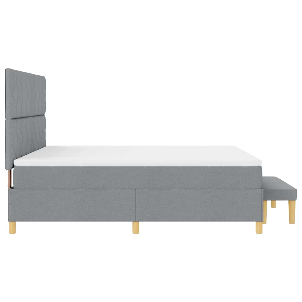 vidaXL Κρεβάτι με ελατήρια Ανοιχτό γκρι 200 x 180 cm ύφασμα