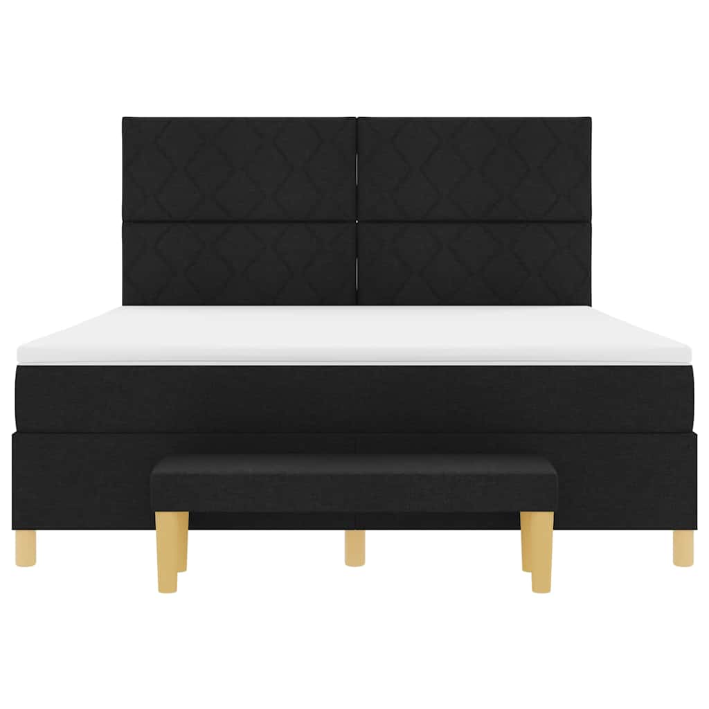vidaXL Κρεβάτι με ελατήρια με κεφαλάρι Μαύρο 200 x 180 cm ύφασμα